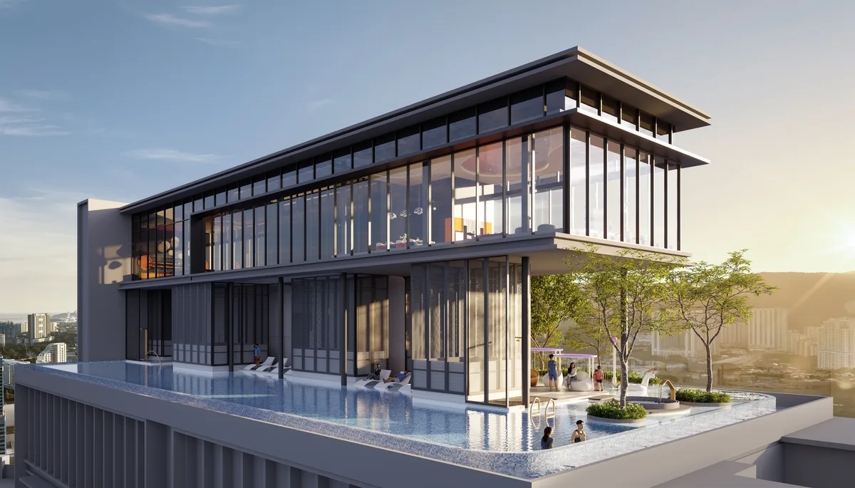 Sky pool and clubhouse at The Lighthauz